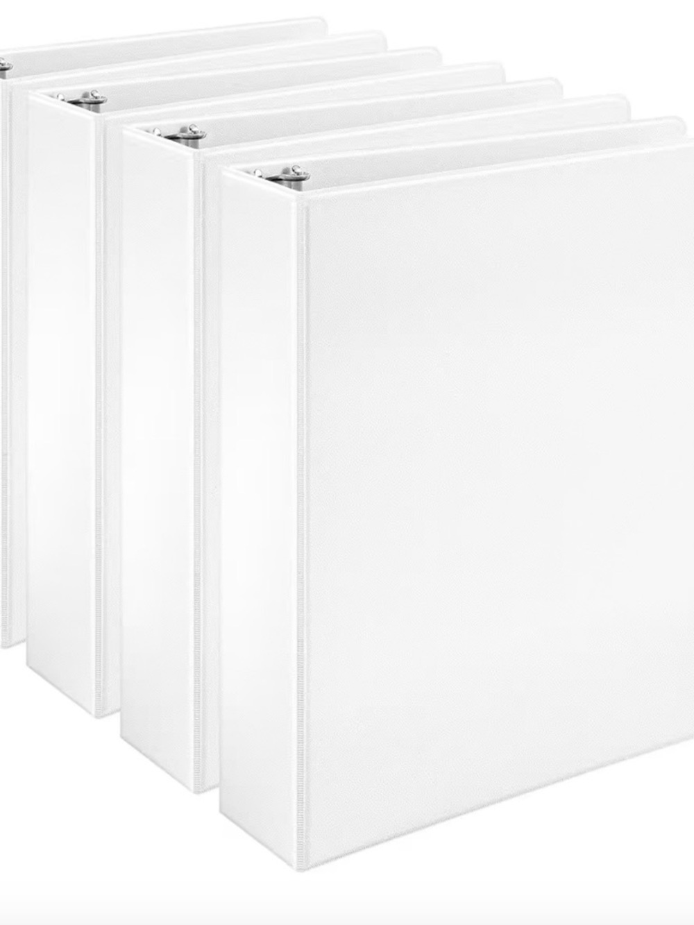 Set of 4 - White 3-Ring 2” Binder - Durable Home Office Organizer